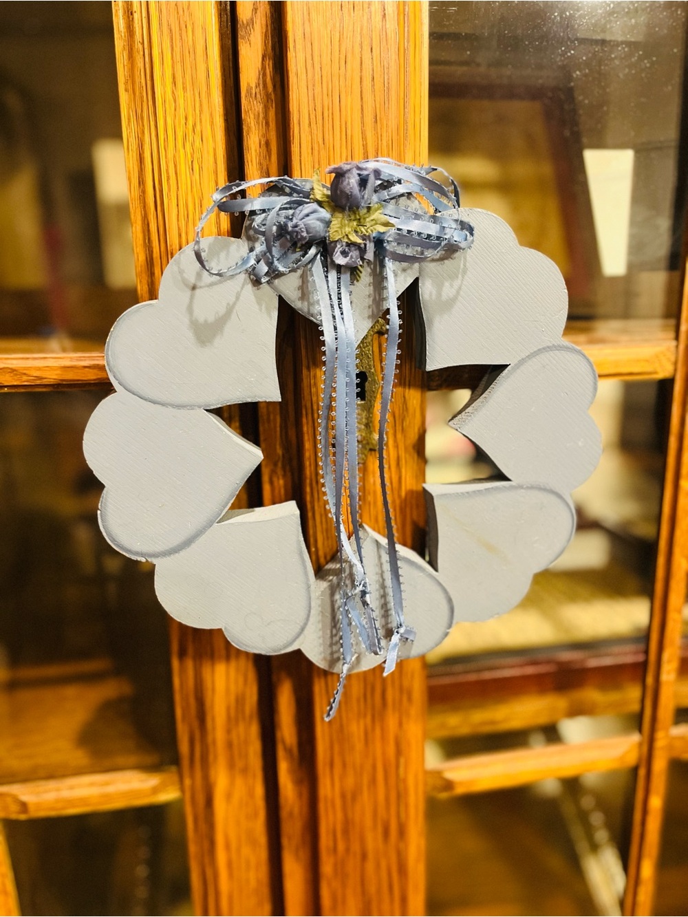 Handcrafted Wooden Heart Wreath Wall Hanging
